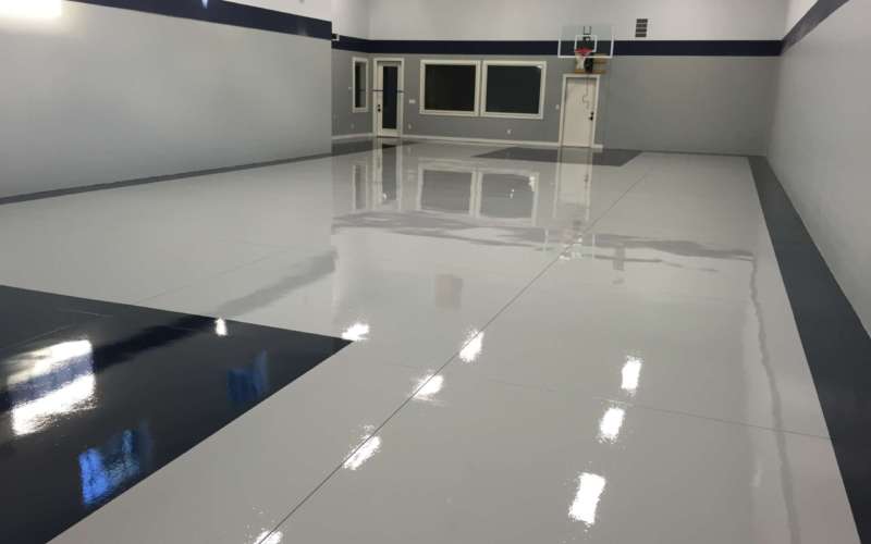 Final coat is a layer on Commercial Garage floor